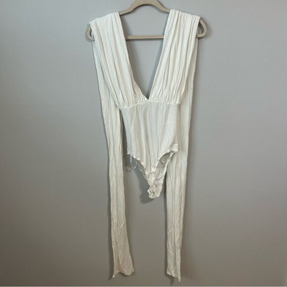 Lulus In So Many Ways White Sleeveless Convertible Bodysuit Women’s Size Large - Picture 8 of 12
